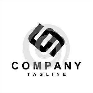Simple msm, mm, s, csc initials geometric line art company logo photo