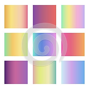 Simple multicolored shapes in a gradient. Full color forms. Gradient palette