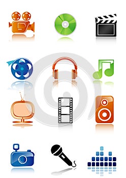 Simple multimedia icons