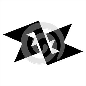 Simple MZM, MLM, ab, qb initials geometric letter company logo