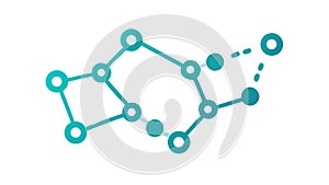 Simple Network Connection Points, Data Flow Design, vector design Generative AI
