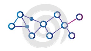 Simple Network Connection Vector, Linked Nodes Diagram, vector design Generative AI