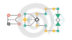 Simple Network Diagram, Basic Data Flow and Interconnected System Nodes. vector design Generative AI