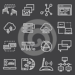Simple network icons set