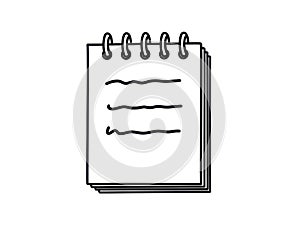 Simple notepad with handwritten notes