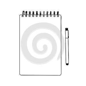 Simple notepad with a pen for notes