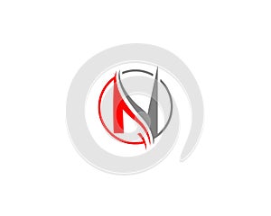 Simple NV Letter Modern Logo Design