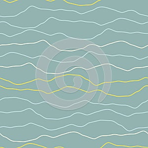 Simple ocean waves seamless vector pattern