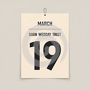 Is a simple off white and the page is attached via a small loop at