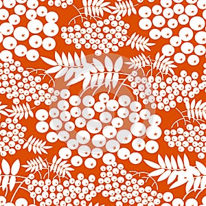 Simple one-color rowanberry seamless pattern