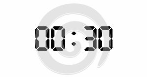 Simple one minute counter of electronic black digits