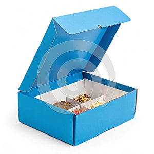 Open Blue Box isolated on white background