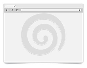 Simple opened browser window on white background with shadow. photo