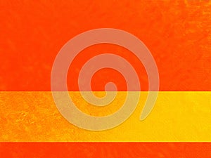 Simple orange background, with a gold, yellow stripe for text.