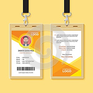 Simple Orange Graphic ID Card Design Template