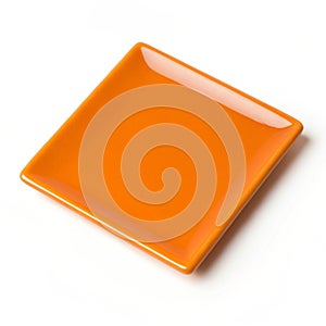 Orange square isolated on white background photo