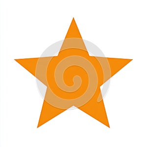 Simple Orange Star Shape on White Background