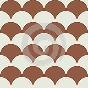 Simple ornament of a floor tile. Brown Japanese seamless pattern