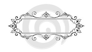 Simple Ornate Rectangle Frame Vector Design, vector design Generative AI