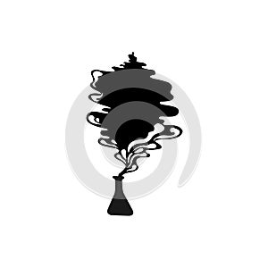 Simple outline black icon of chemical flasks