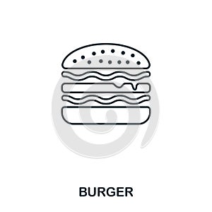 Simple outline Burger icon. Pixel perfect linear element. Burger icon outline style for using in mobile app, web UI