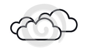 Simple Outline Cloud Icon, vector design Generative AI