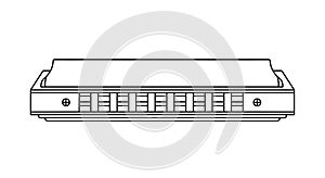 Simple outline drawing of a diatonic harmonica