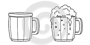 Simple outline icon of beer mug