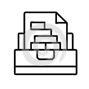 Simple outline icon of a document scanner ready for scanning documents digitally