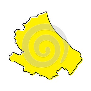 Simple outline map of Abruzzo is a region of Italy