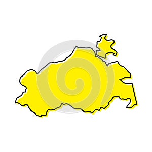 Simple outline map of Mecklenburg-Western Pomerania is a state o