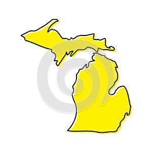 Simple outline map of Michigan is a state of United States. Styl