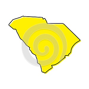 Simple outline map of South Carolina is a state of United States