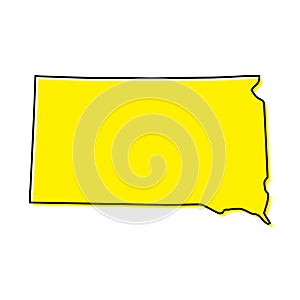 Simple outline map of South Dakota is a state of United States