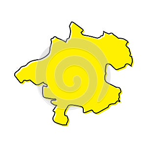 Simple outline map of Upper Austria is a state of Austria