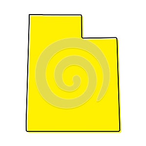 Simple outline map of Utah is a state of United States. Stylized