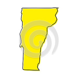 Simple outline map of Vermont is a state of United States. Styli