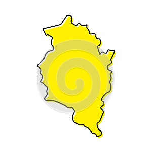 Simple outline map of Vorarlberg is a state of Austria