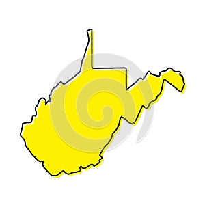 Simple outline map of West Virginia is a state of United States