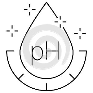 Simple outline minimal icon of the Water Acidity or pH. Vector black pictogram