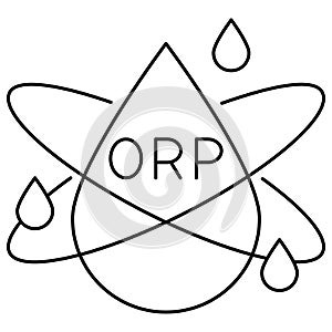 Simple outline minimal icon of the Water Oxidation Reduction Potential or ORP