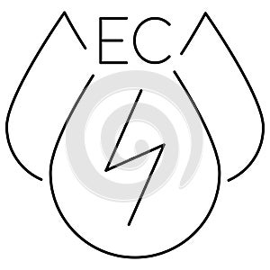 Simple outline modern minimal icon of the Water Electrical Conductivity or EC