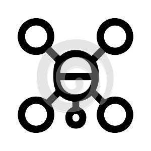 Simple Outline Network Connection Node Symbol Icon With Centralized Structure