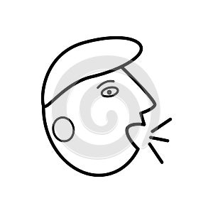 Simple outline vector cough icon