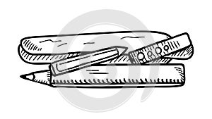 Simple Outline Vector Illustration of a Stapler, vector design Generative AI