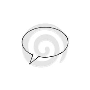 Simple Oval Speech Bubble Outline Icon