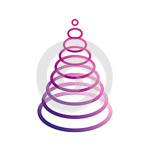 Simple oval violet christmas tree