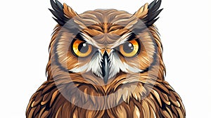 Simple Owl Clip Art With White Margins - Easy To Crop And White Background