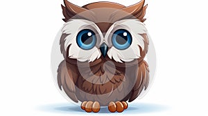 Simple Owl Clip Art With White Margins - Easy To Crop And White Background