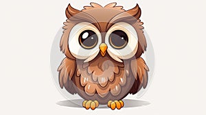 Simple Owl Clip Art With White Margins - Easy To Crop And White Background